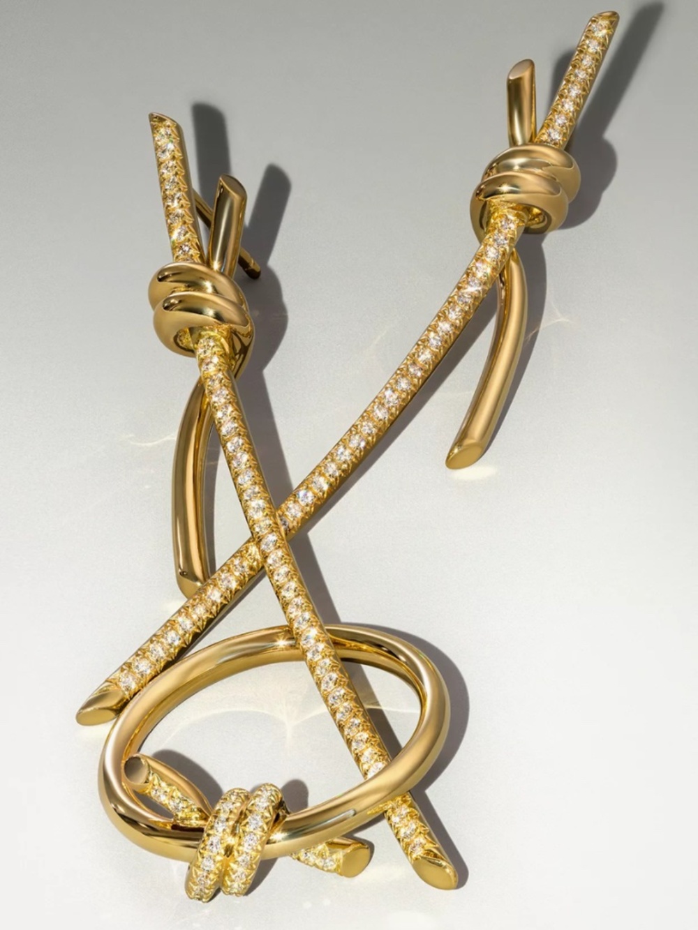 Tiffany & Co. Tiffany Knot Drop Earrings in 18K Yellow Gold with Diamonds